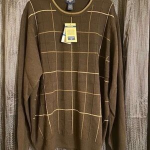 Men's Dockers Brown Sweater with Yellow Accents